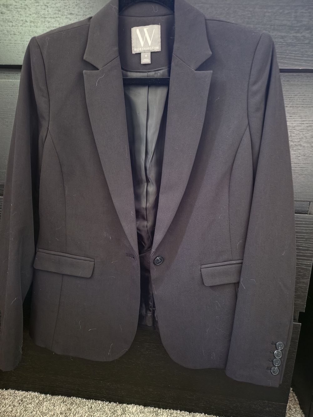 Worthington Black Tailored Single-Button Blazer